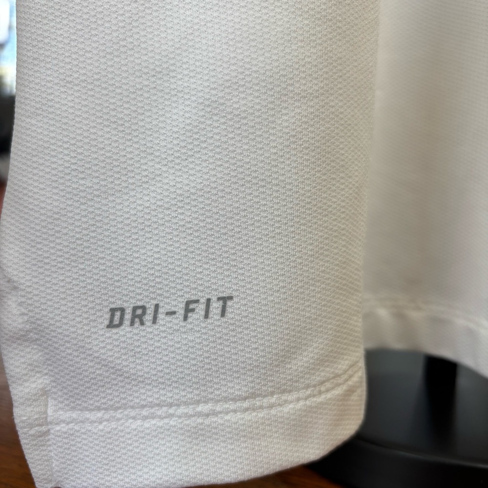 Nike Dri Fit White w/ Gold Logo Long Sleeve Collared Polo Women’s L Golf - Picture 6 of 8